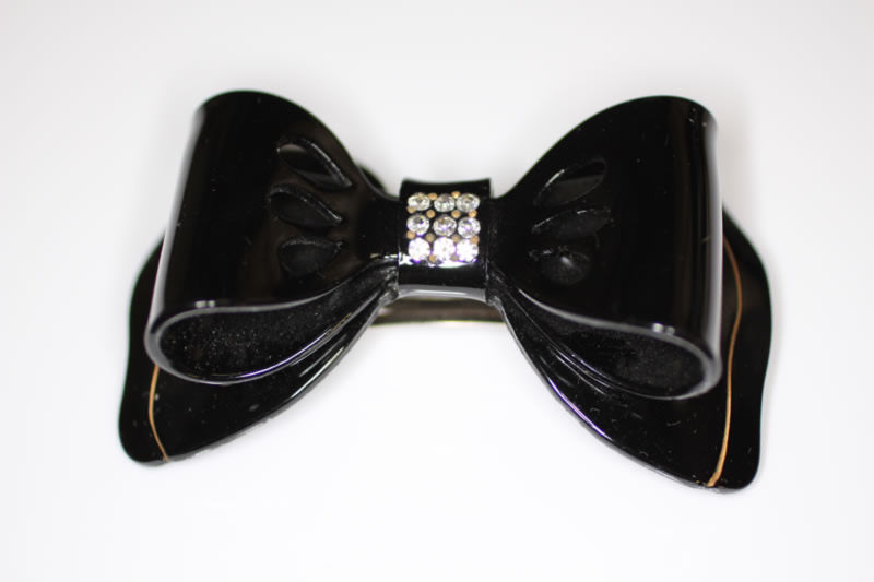 Handmade Barrette - Swarovski - Black - 9cm