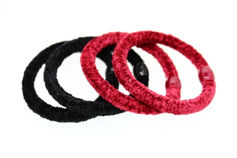 Thick Chenille Elastics x4 - Various Colours