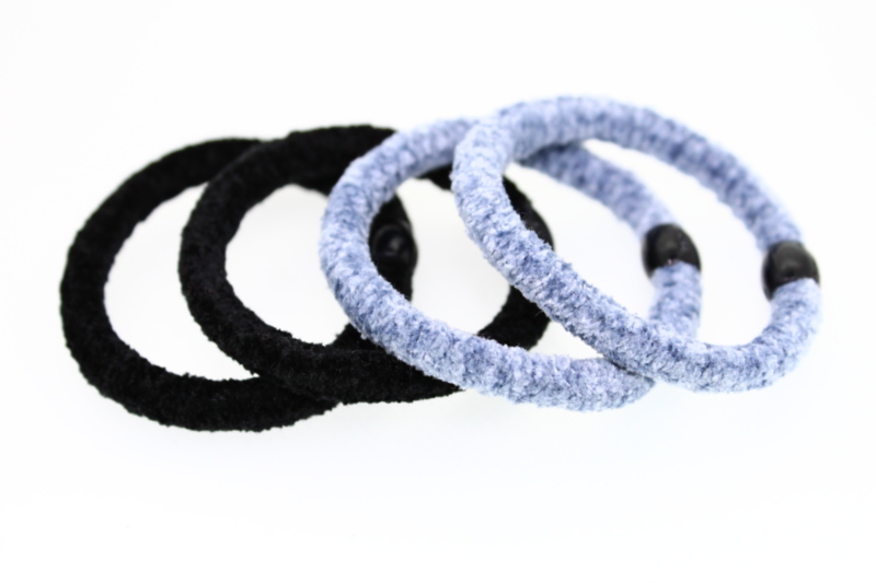 Thick Chenille Elastics x4 - Various Colours