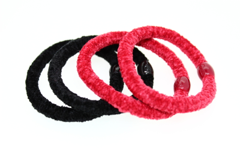 Thick Chenille Elastics x4 - Various Colours