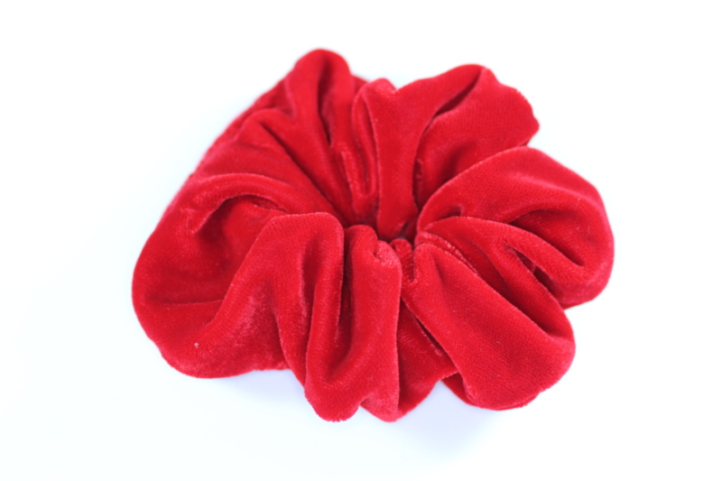 Large Velvet Scrunchie - Red