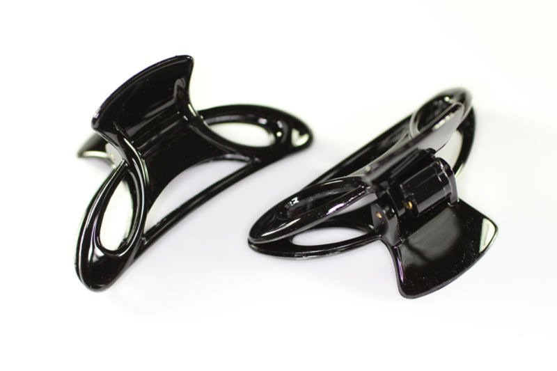 6cm Classic Open Claw Clip x2 - Black