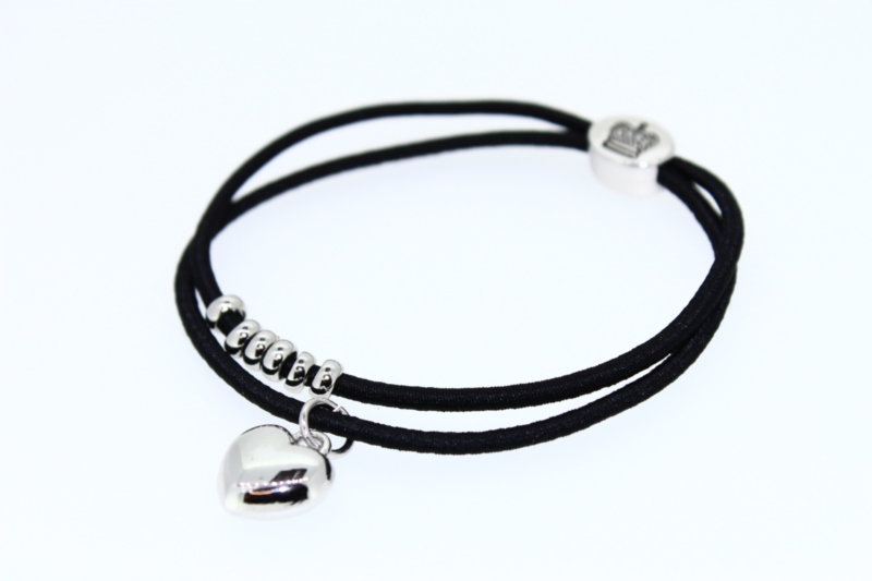 Luxury Double Elastic with Heart & Beads - Various Colours