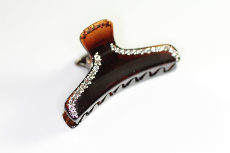 6cm Classic Closed Claw Clip with Swarovski Crystals - Various Finishes