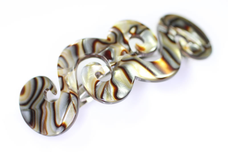 8cm Handmade Swirl Barrette - 7cm Auto Fitting