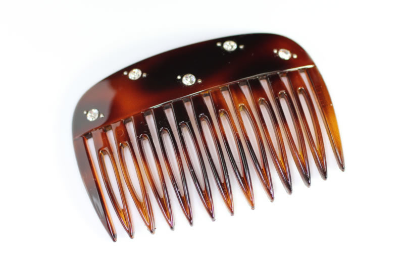 7cm Swarovski Crystal Plain Top Side Comb