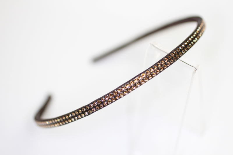 4mm Suede Headband with Swarovski Crystals - Various Finishes