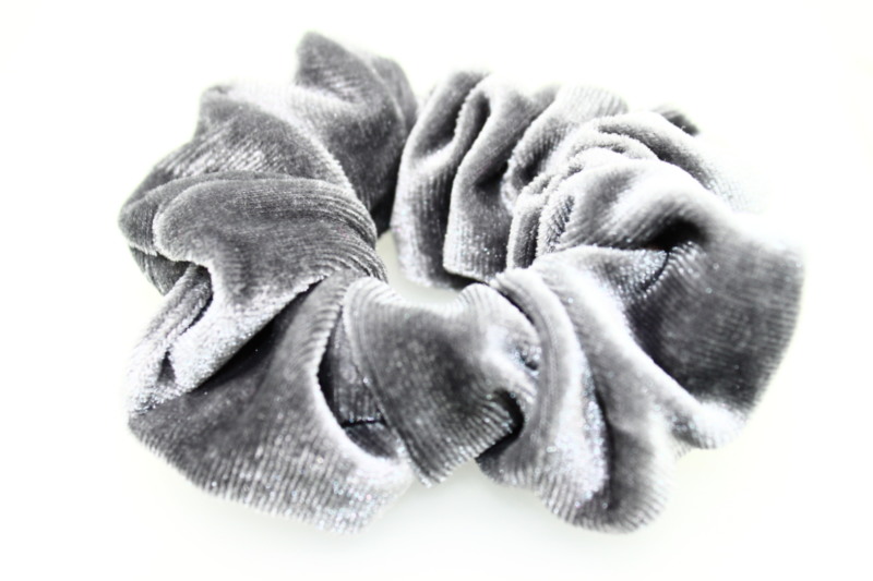 Large Velvet Scrunchie - Grey