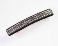 6cm Suede Swarovski Barrette - 6cm Auto Fitting