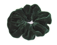 Large Velvet Scrunchie  - Hunter Green