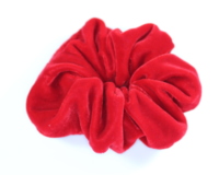 Large Velvet Scrunchie - Red