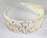 Handmade Open Headband with Swarovski Crystals - Nougat - 30mm