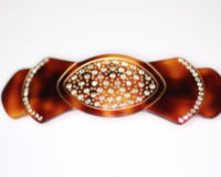 Handmade Barrette with Swarovski Crystals - Shell - 10cm