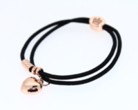 Luxury Double Elastic with Heart & Beads