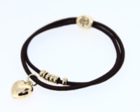 Luxury Double Elastic with Heart & Beads