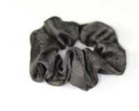 Jacquard Silk Scrunchie - Black Weave - Small x2