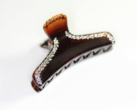 6cm Classic Closed Claw Clip with Swarovski Crystals - Various Finishes