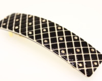 8cm Handmade Barrette with Swarovski Crystals - 8cm Auto Fitting