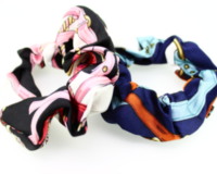 Satin Printed Scrunchie x2