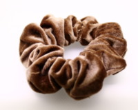 Large Velvet Scrunchie - Beige